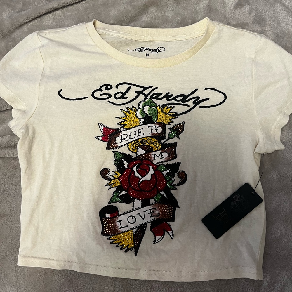 Ed Hardy Rhinestone T-Shirt NWT